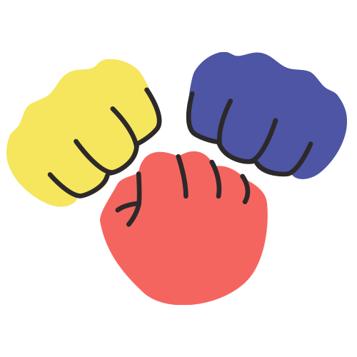 group of fists